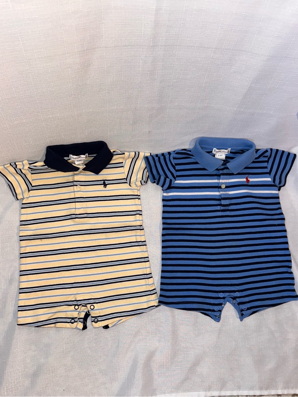Polo Ralph Lauren Striped Romper Set of 2 Baby Boy Size 3-6 Months